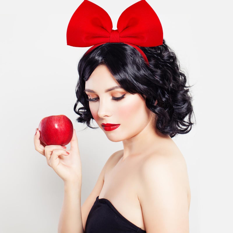 Bnikion Red Bow Headband Red Bowknot Headband for Women Gril Christmas Halloween Cosplay Headwear - Image 4